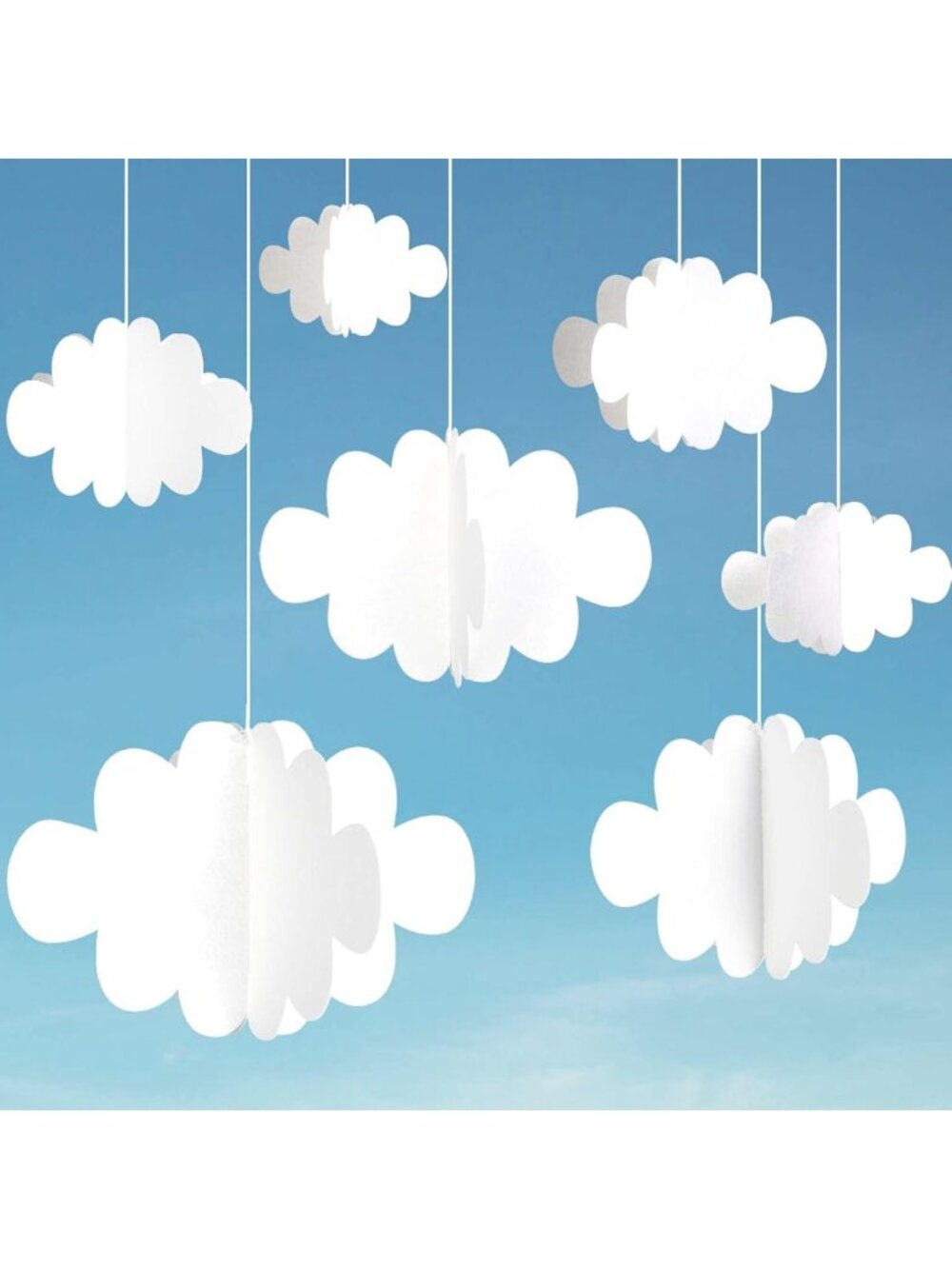 10pcs 3D Hanging Cloud Decorations for Ceiling, Nursery & Home Decor
